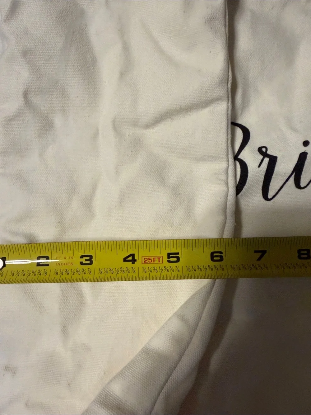 Bride Canvas Tote Bag in Cream with Black Handles